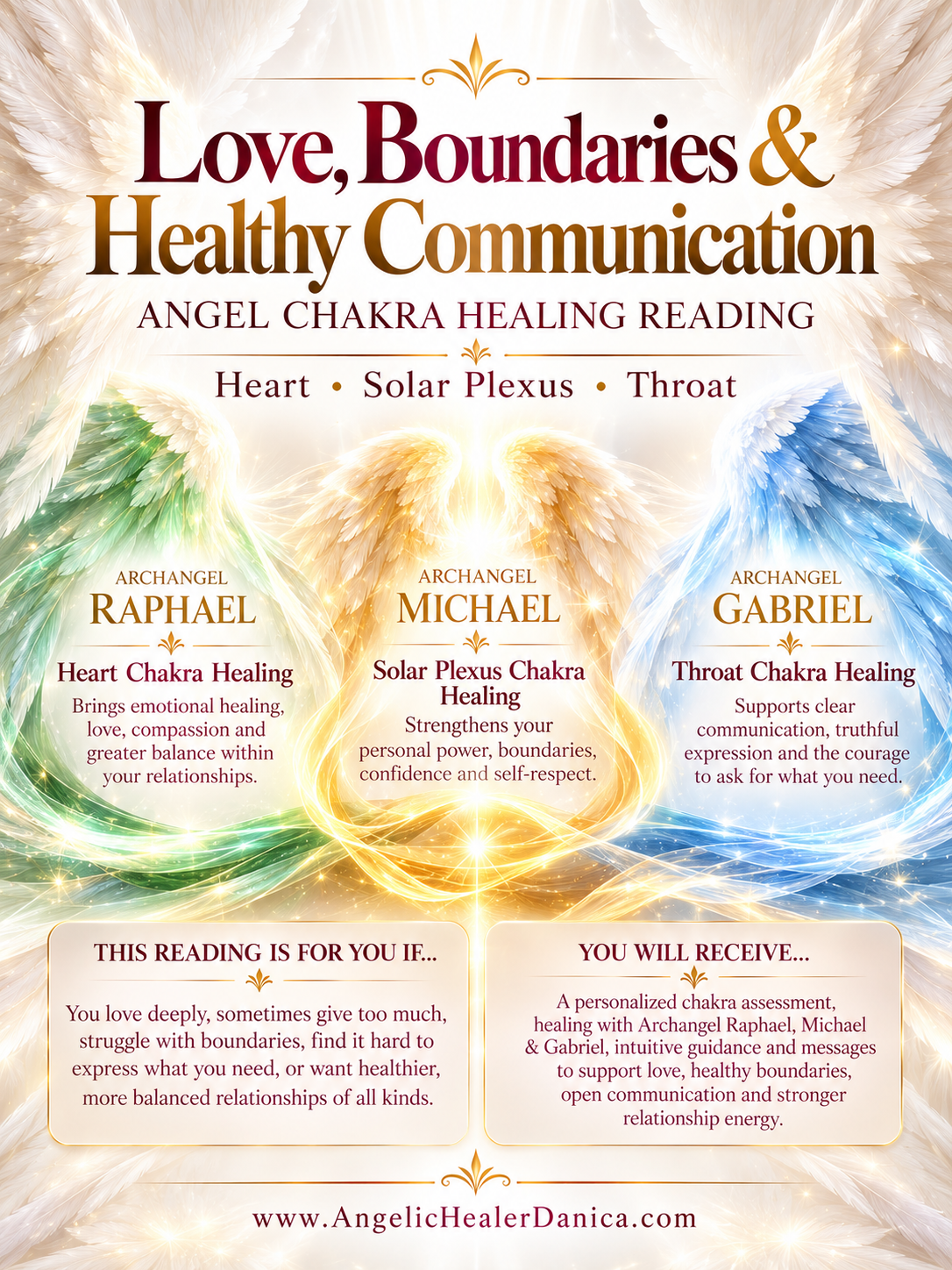 Love, Boundaries & Healthy Communication. Angel Chakra Healing Reading. Heart • Solar Plexus • Throat