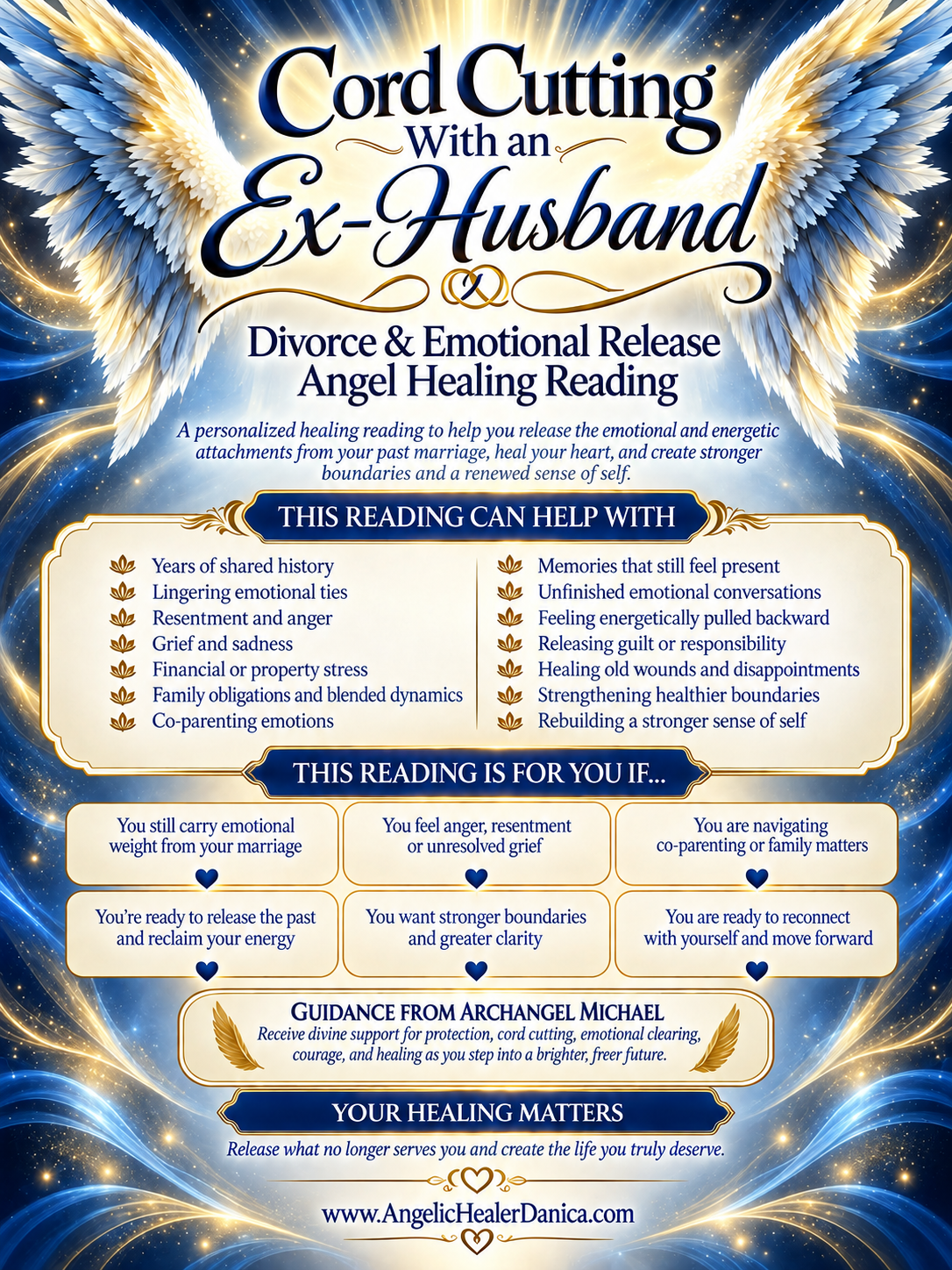 Cord Cutting With an Ex-Husband. Divorce & Emotional Release Angel Healing Reading