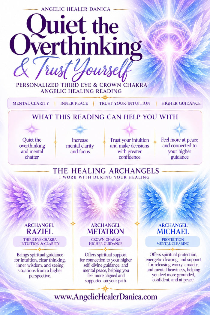 Quiet the Overthinking & Trust Yourself. Third Eye & Crown Chakra Angelic Healing Reading