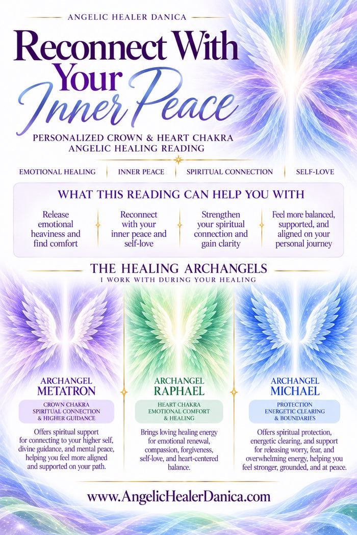 Reconnect With Your Inner Peace. Crown & Heart Chakra Angelic Healing Reading