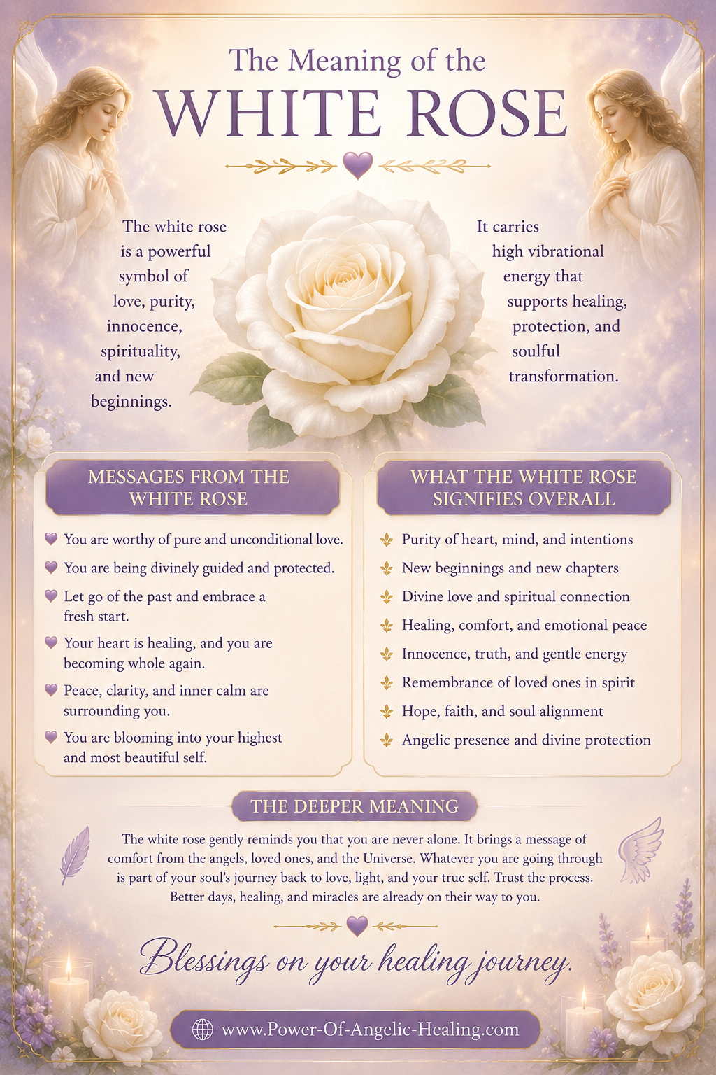 The Spiritual Meaning of the White Rose 🌹✨  A Symbol of Divine Love, Healing & New Beginnings