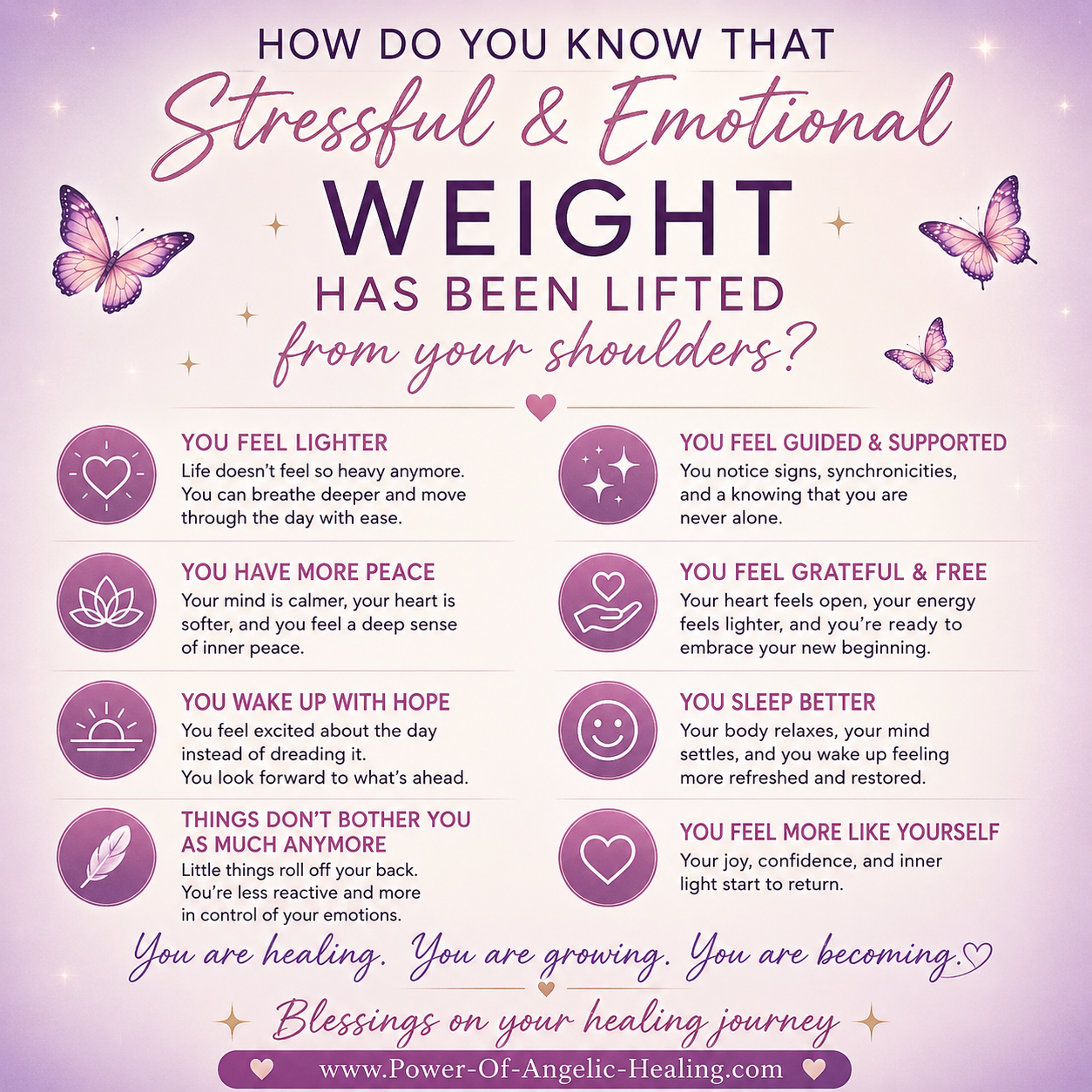 How Do You Know That Stressful and Emotional Weight Has Been Lifted From Your Shoulders?
