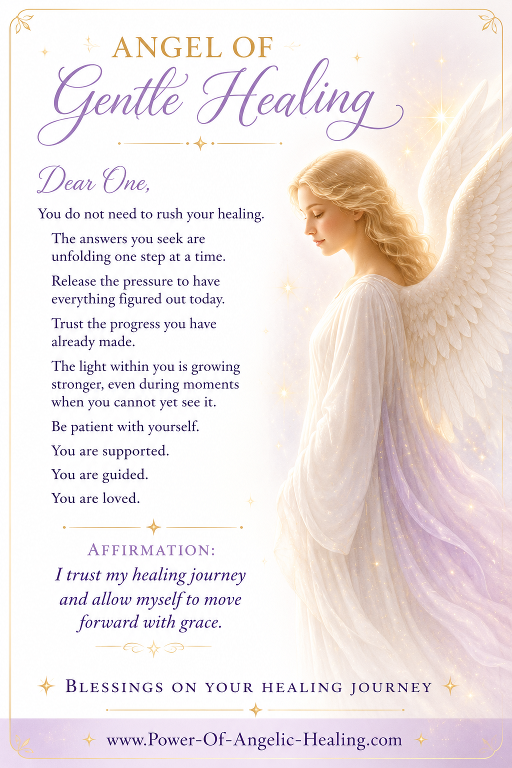 Angel of Gentle Healing: A Reminder to Trust Your Journey