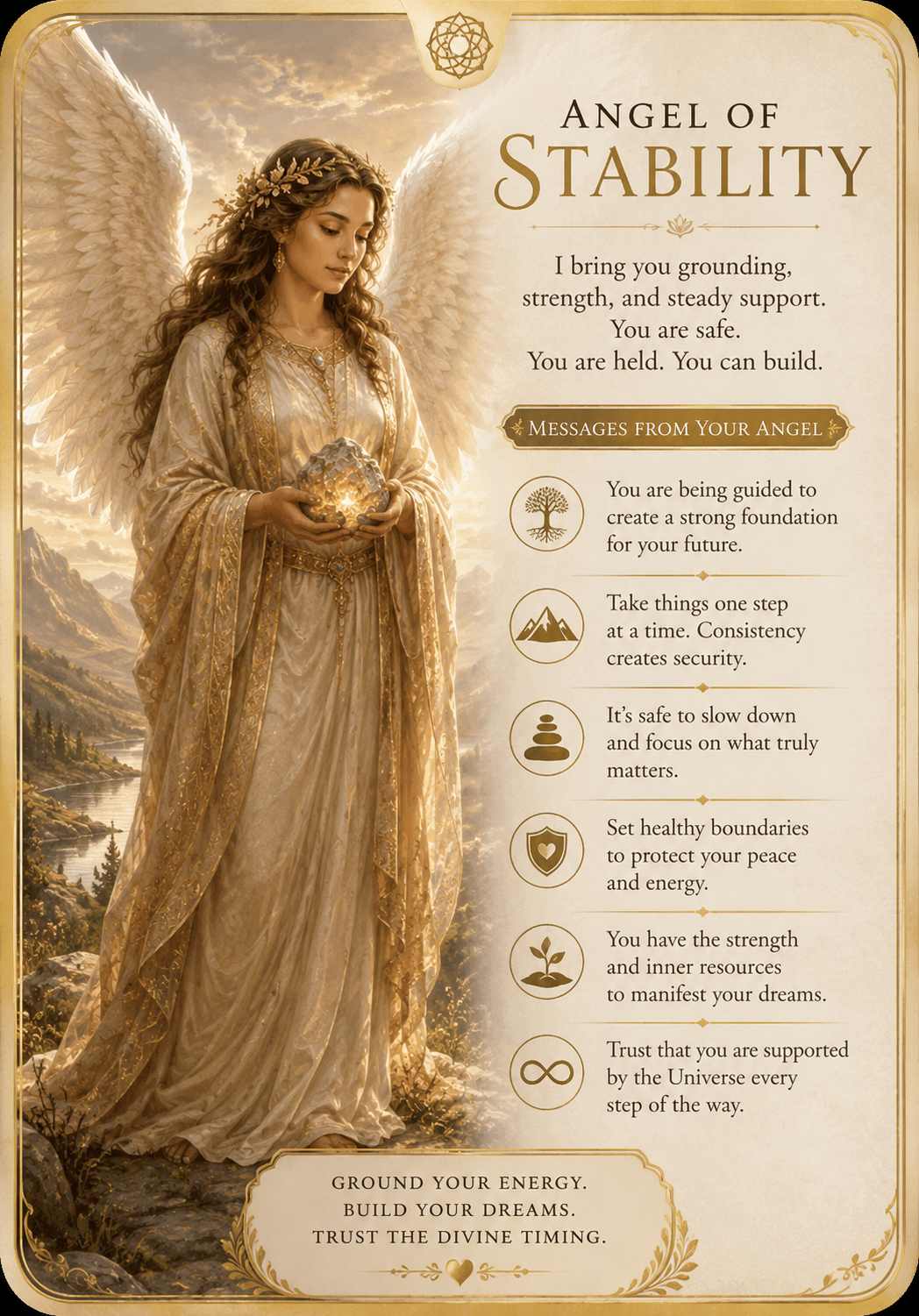 Angel of Stability — A Divine Message for Grounding, Peace & Inner Strength