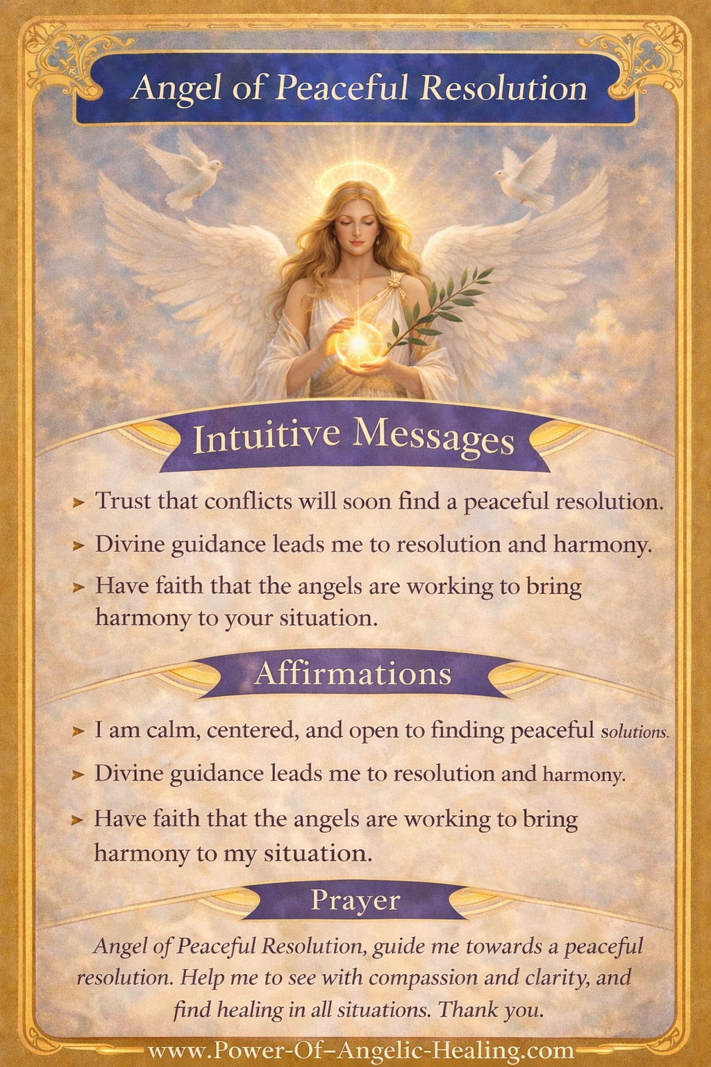 Angel of Peaceful Resolution: Guidance for Finding Harmony Within and Around You