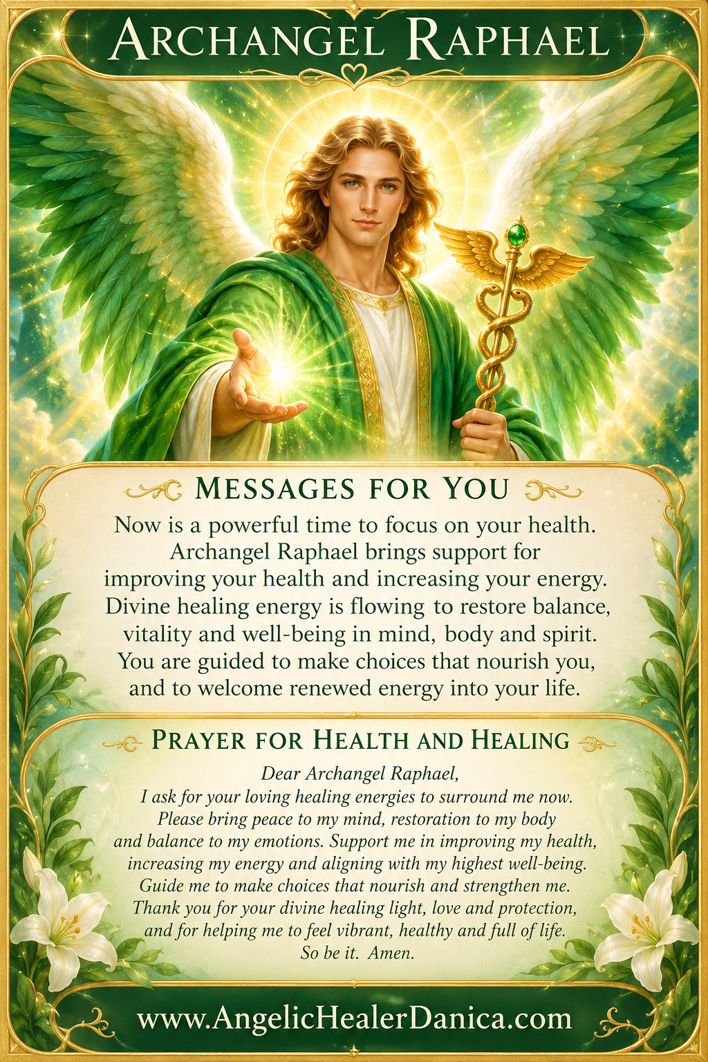 Archangel Raphael’s Message for Health, Healing & Renewed Energy🙏👼🪽💚✨