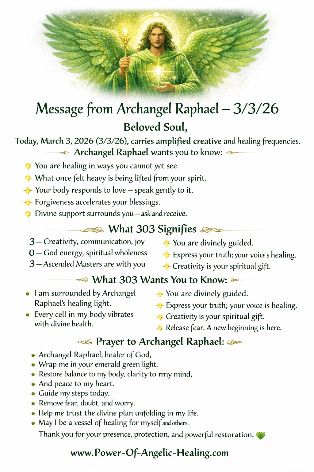 🌿 Message from Archangel Raphael – 3/3/26 🌿