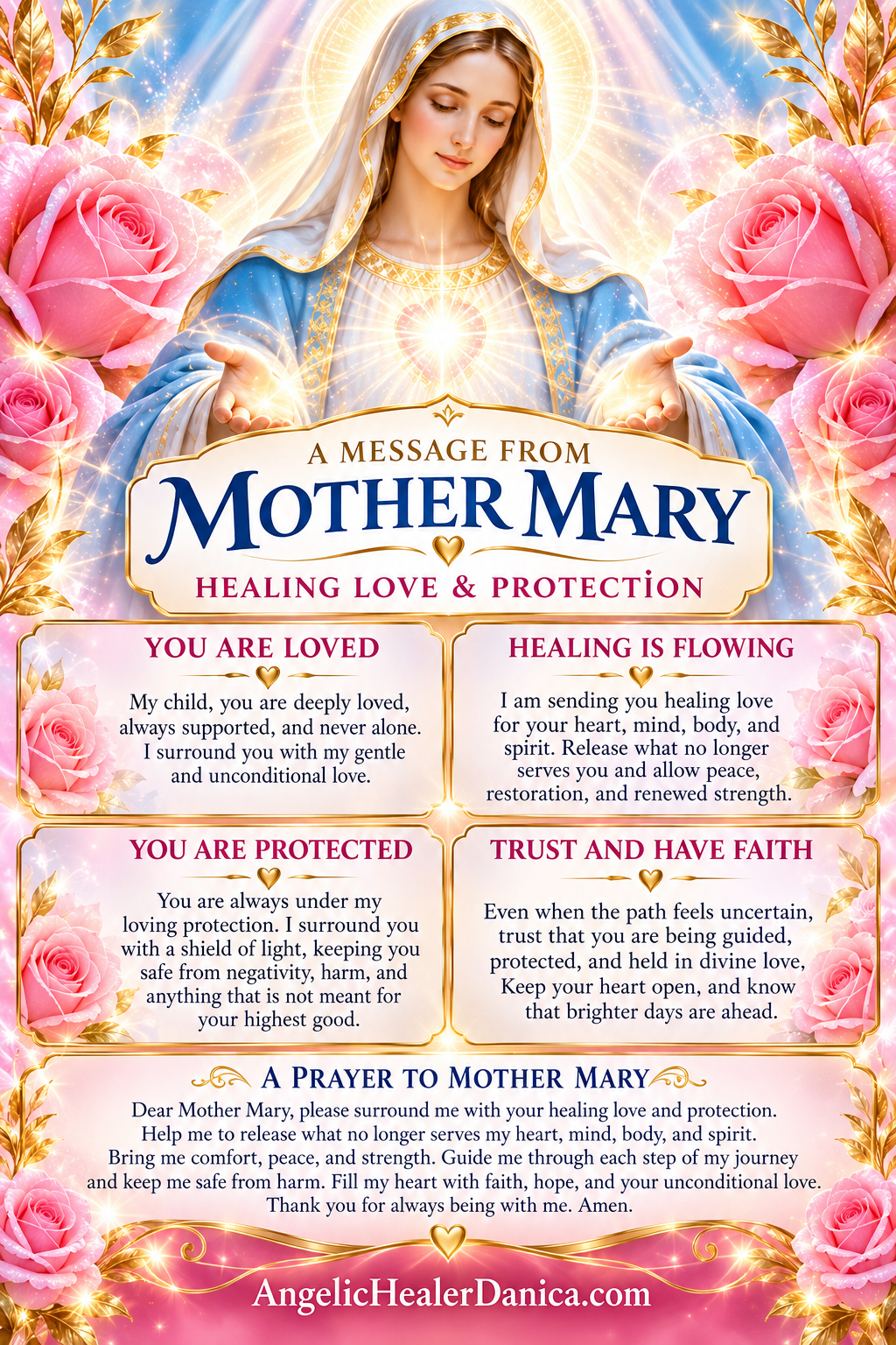 🩷🪽 A Loving Message from Mother Mary — Healing, Comfort & Divine Protection.