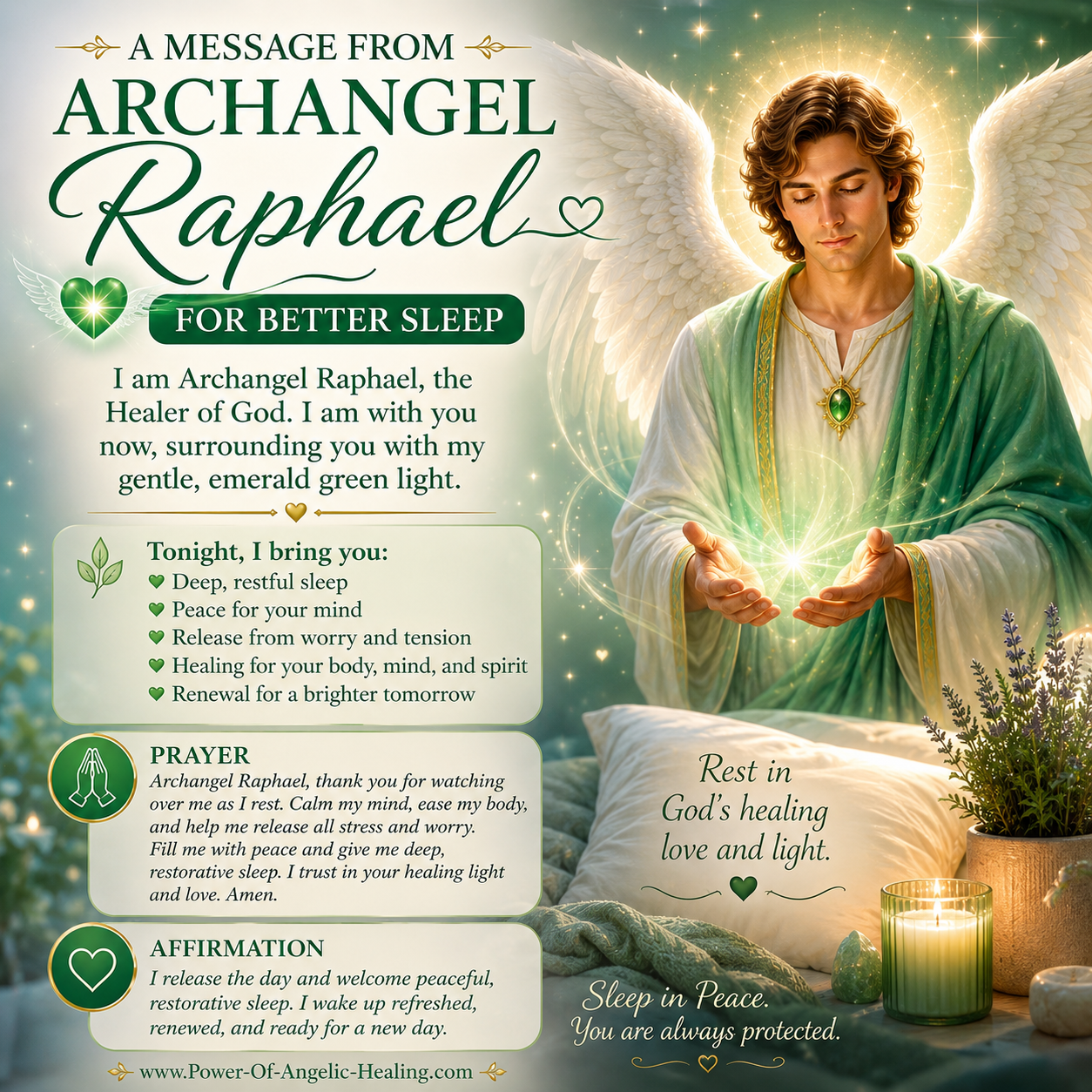 A Message From Archangel Raphael for Better Sleep. Resting in Divine Healing, Peace & Renewal