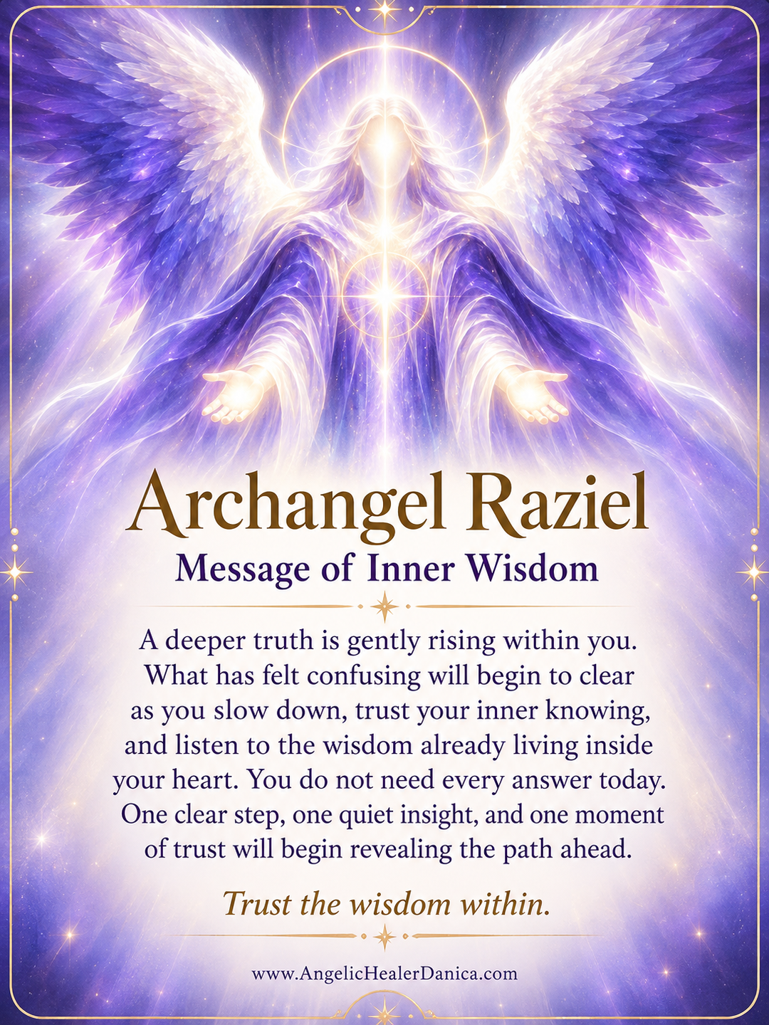 💜🪽 Archangel Raziel — The Meaning Behind His Message of Inner Wisdom. “A deeper truth is gently rising within you.”