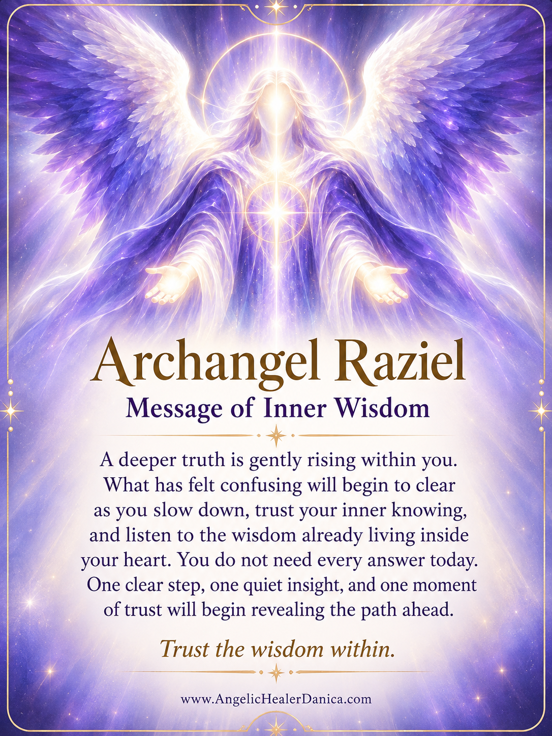 💜🪽 Archangel Raziel — The Meaning Behind His Message of Inner Wisdom. “A deeper truth is gently rising within you.”