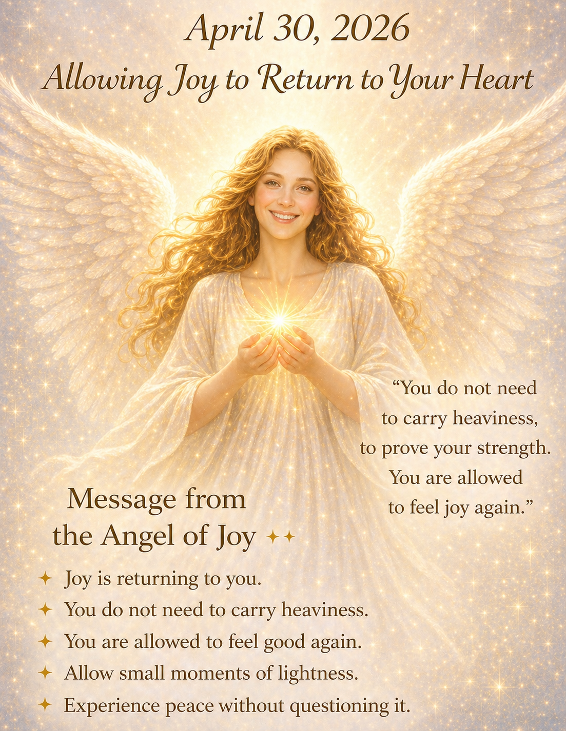 A Message from the Angel of Joy — Let Lightness Back In ✨