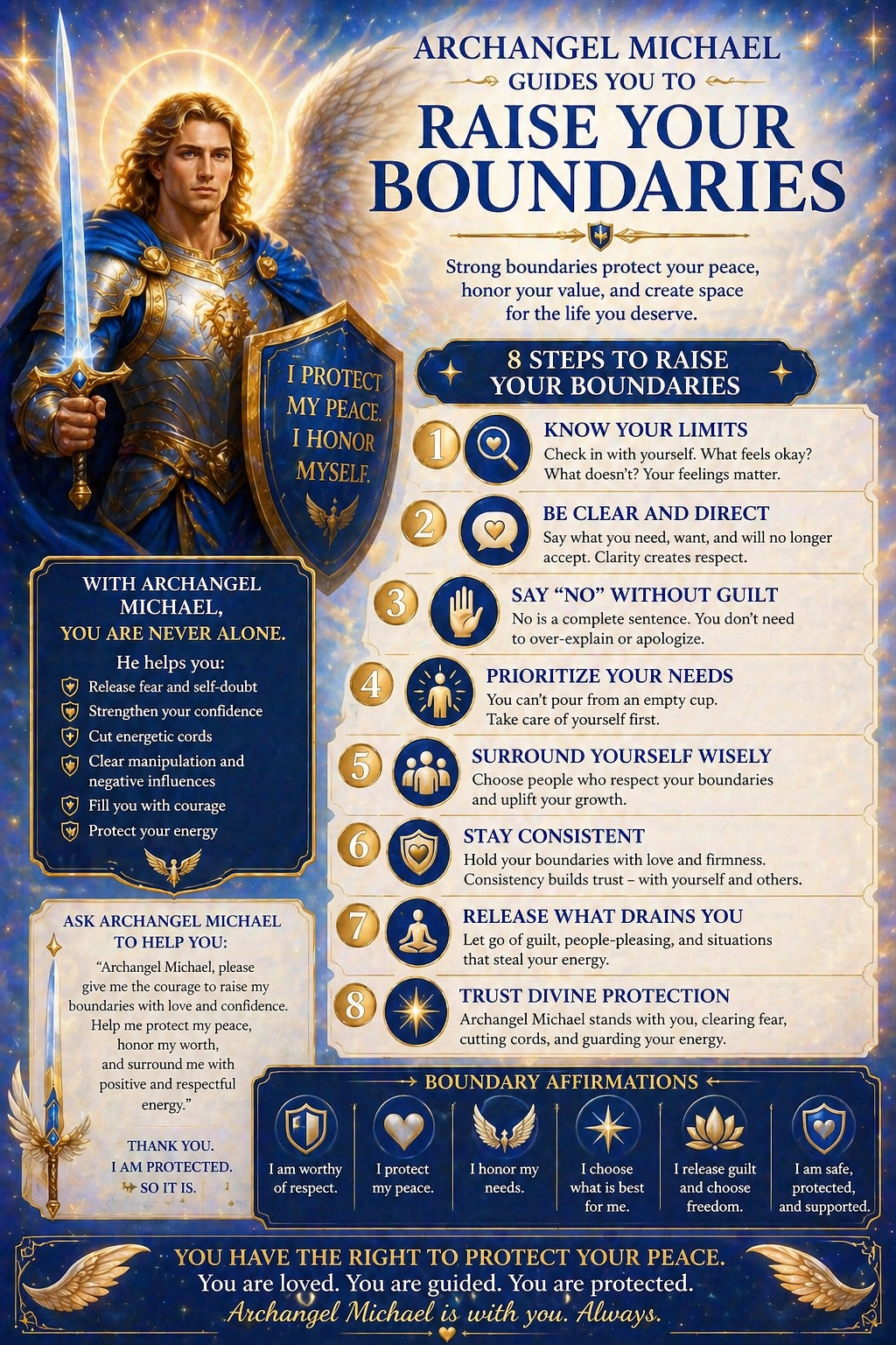 ✨ Archangel Michael: Raising Your Boundaries & Protecting Your Energy ✨  A Guided Path to Strength, Clarity, and Peace