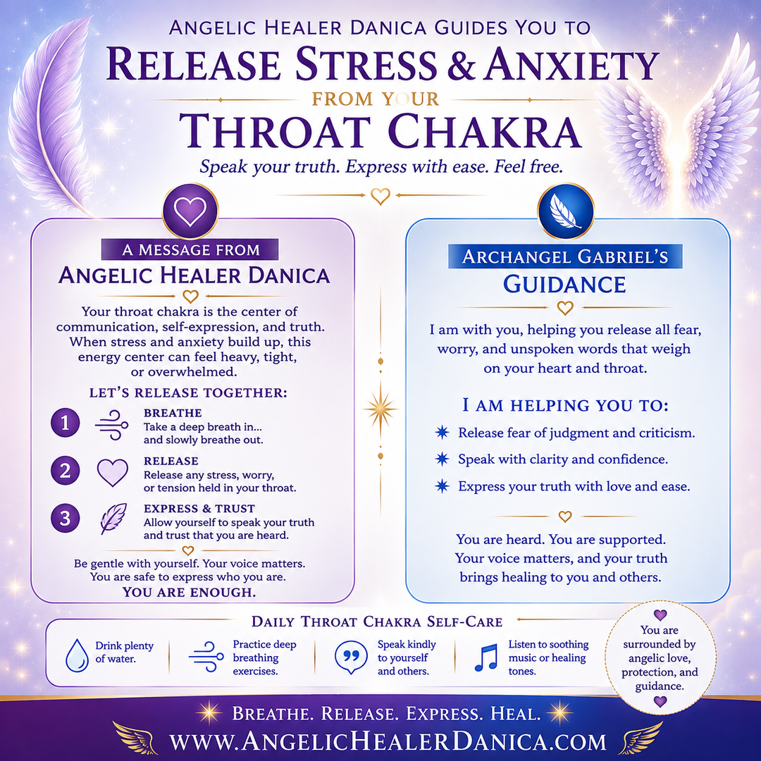 Releasing Stress & Anxiety From Your Throat Chakra. Gentle Angelic Guidance With Archangel Gabriel & Angelic Healer Danica