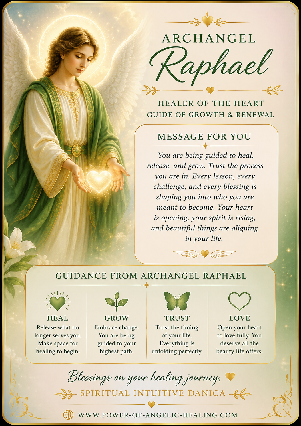 A Healing Message From Archangel Raphael. Healing • Growth • Trust • Love