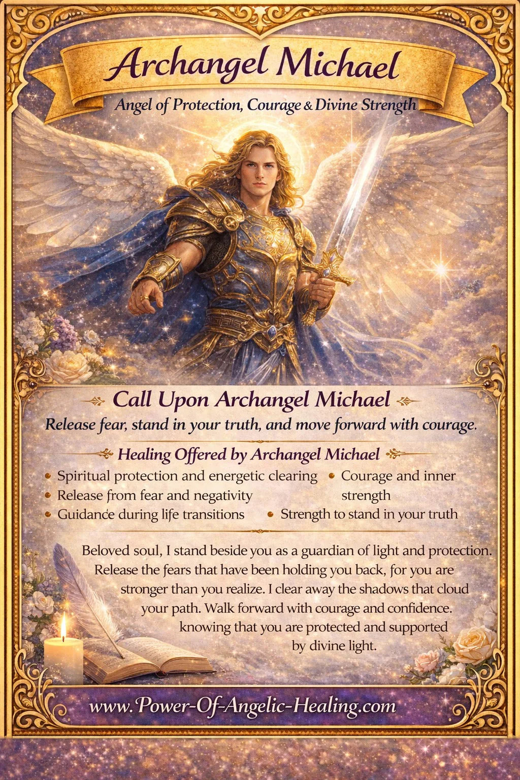 Archangel Michael Angel of Protection, Courage & Divine Strength.