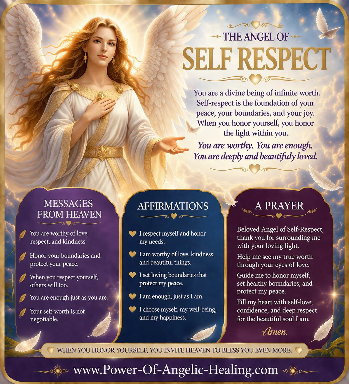 The Angel of Self-Respect✨Honoring Yourself, Your Worth, and Your Inner Peace