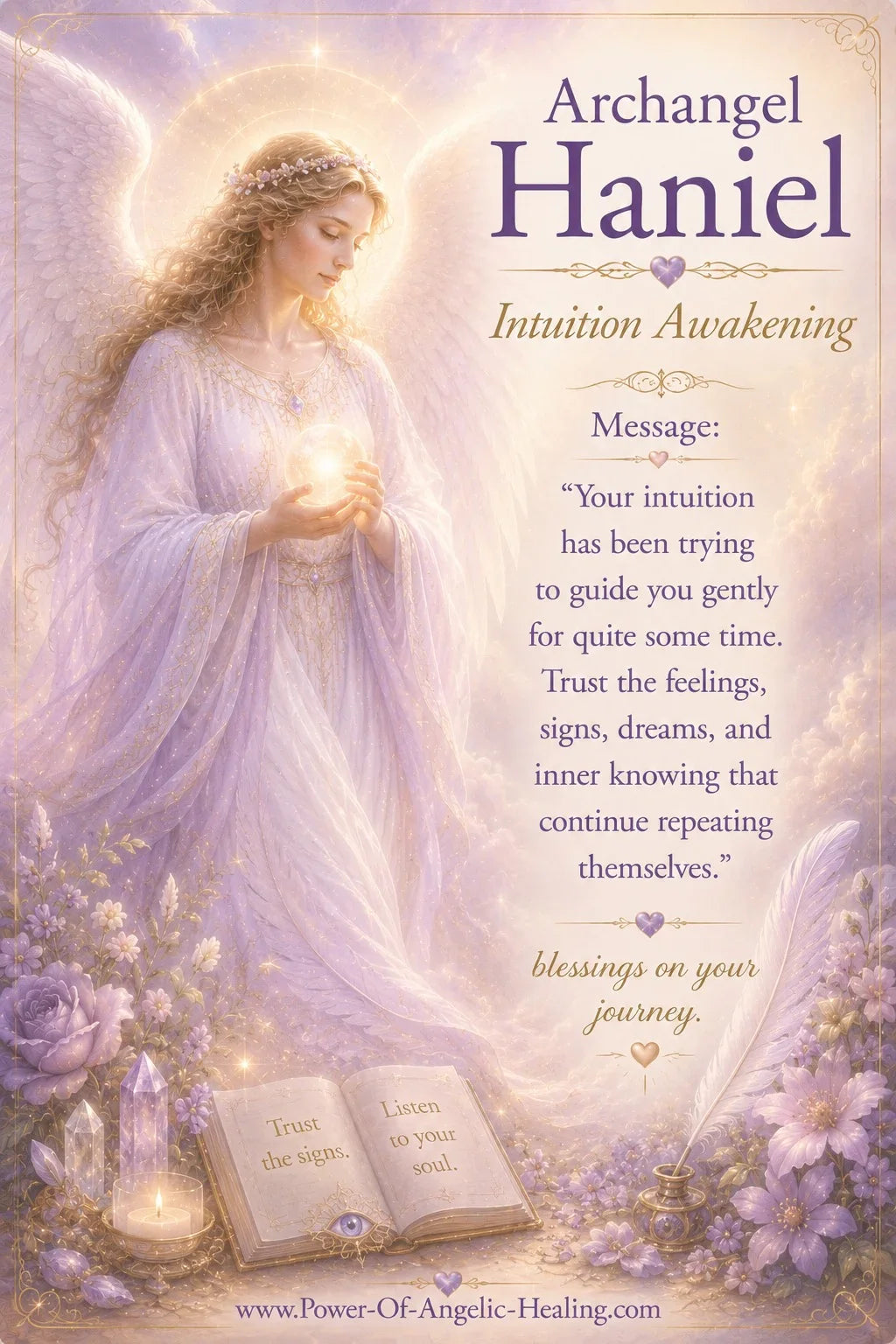 Archangel Haniel — Intuition Awakening Message: “Your intuition has been trying to guide you gently for quite some time. Trust the feelings, signs, dreams, and inner knowing that continue repeating themselves.”
