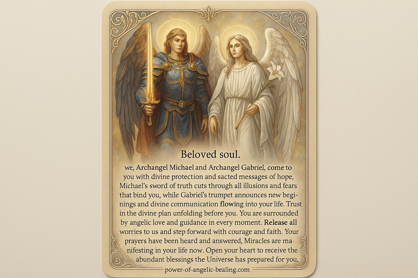 Messages from Archangels Michael and Gabriel.