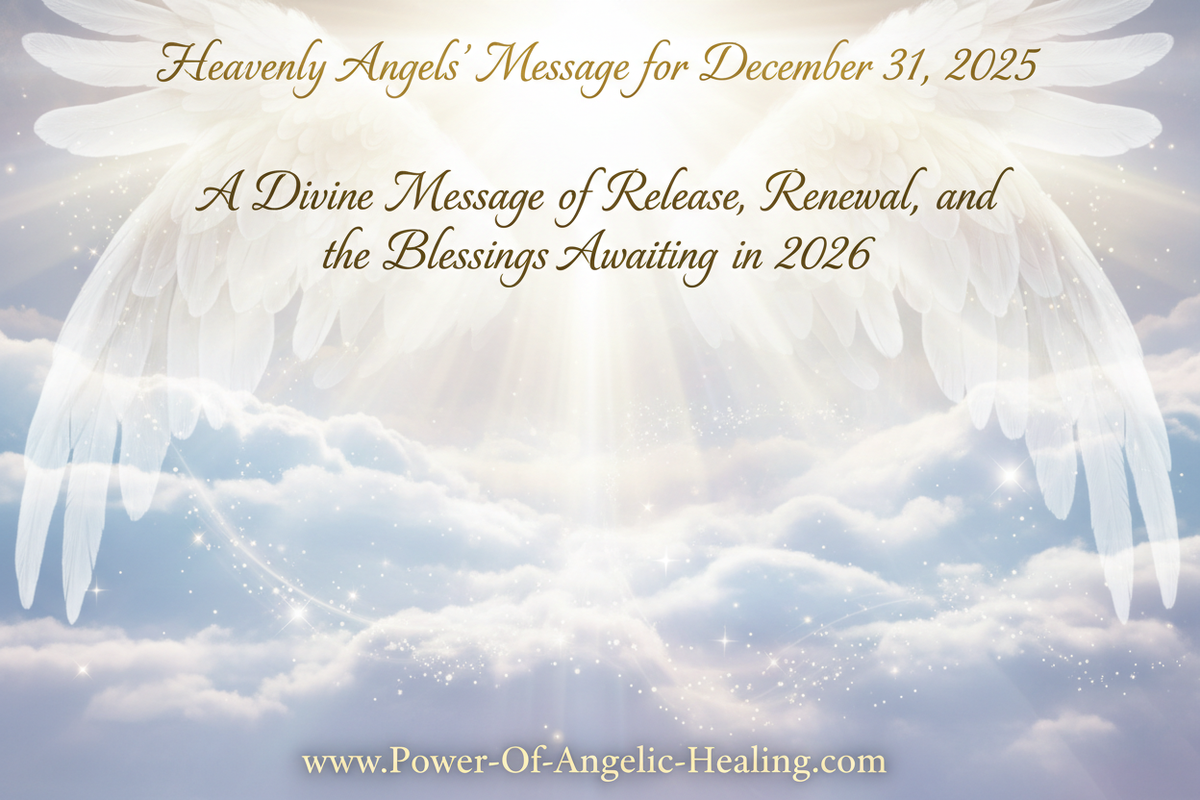 Heavenly Angels' Message for December 31, 2025. A Divine Message of Release, Renewal, and the Blessings Awaiting in 2026. www.Power-Of-Angelic-Healing.com