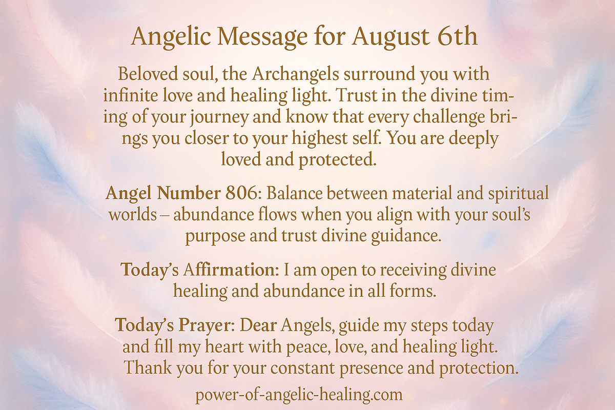 Angelic Message For August 6th.