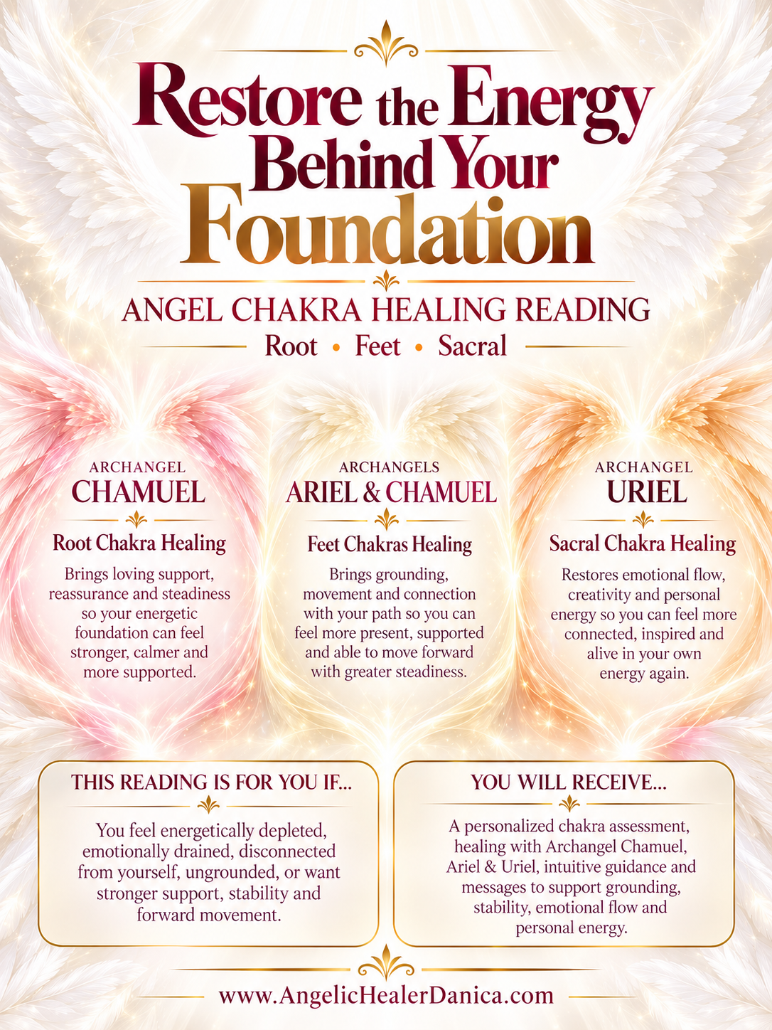 Restore the Energy Behind Your Foundation. Angel Chakra Healing Reading. Root • Feet • Sacral