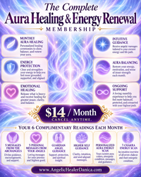 The Complete Aura Healing & Energy Renewal Membership. Monthly Personalized Aura Healing Ceremonies. Aura Energy Scans • Emotional Healing • Gentle Cord Cutting • Energy Clearing & Protection • Archangel Guidance • Spiritual Renewal