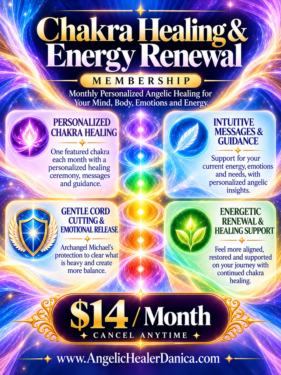 Chakra Healing & Energy Renewal Membership. Monthly Personalized Chakra Healing Ceremonies. Seven Main Chakras • Feet • Hands • Ears