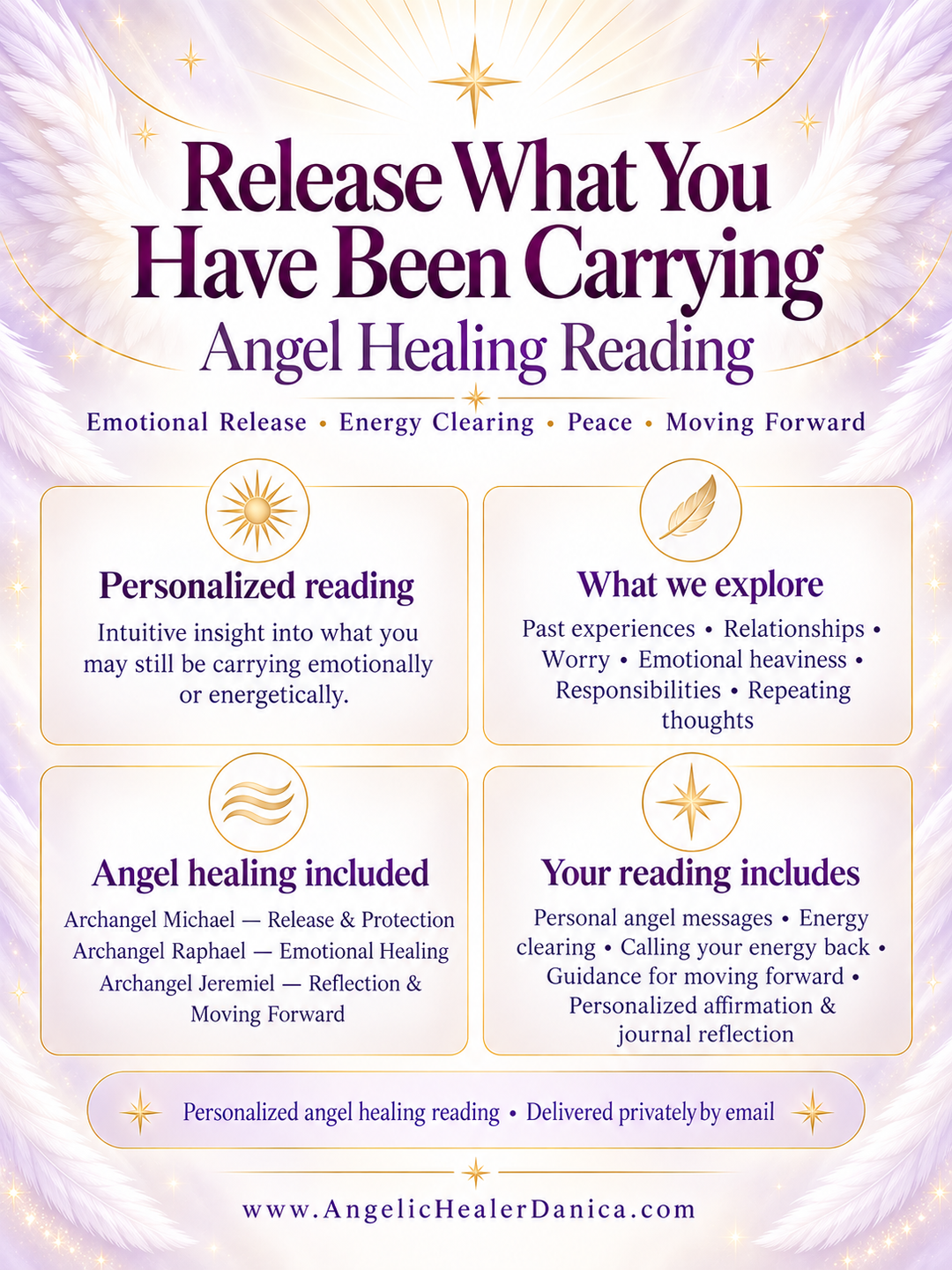 Release What You Have Been Carrying — Angel Healing Reading  Emotional Release • Energy Clearing • Peace • Moving Forward