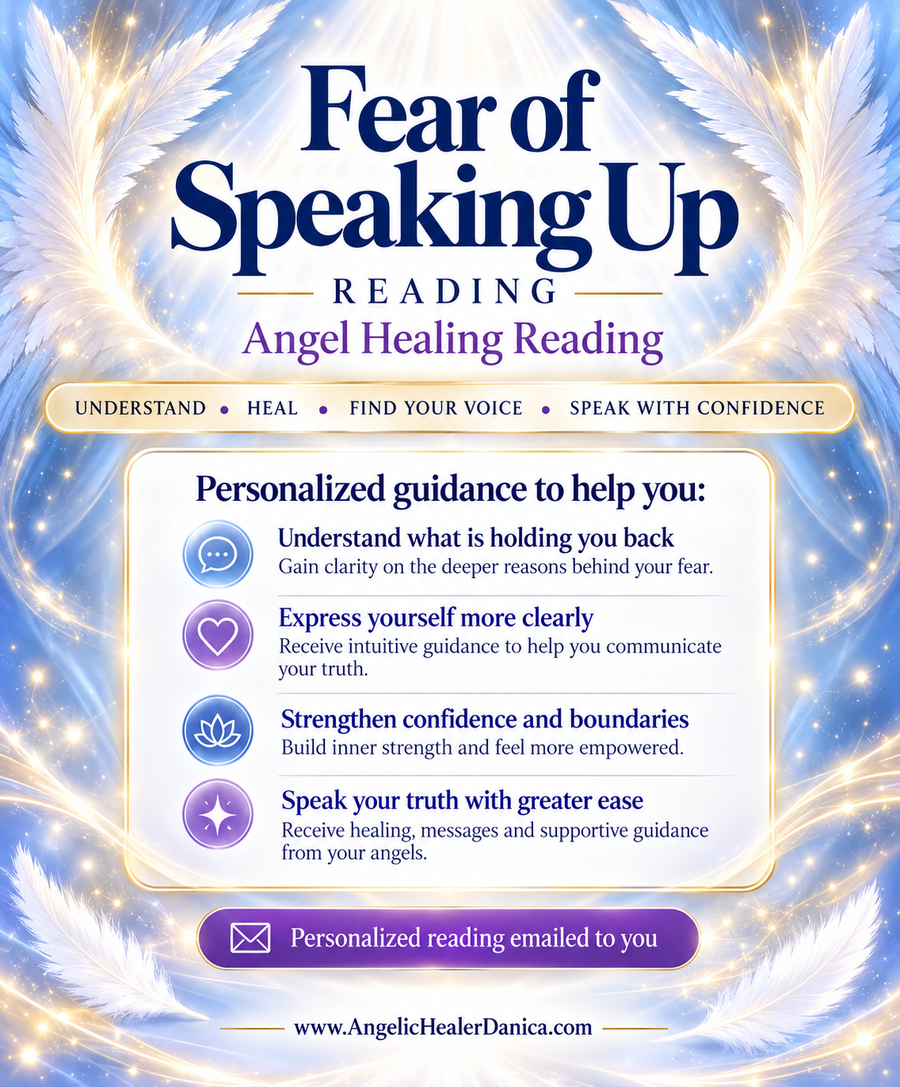 Fear of Speaking Up Reading. Angel Healing Reading. Understand What Holds You Back • Find Your Voice • Speak With Greater Confidence