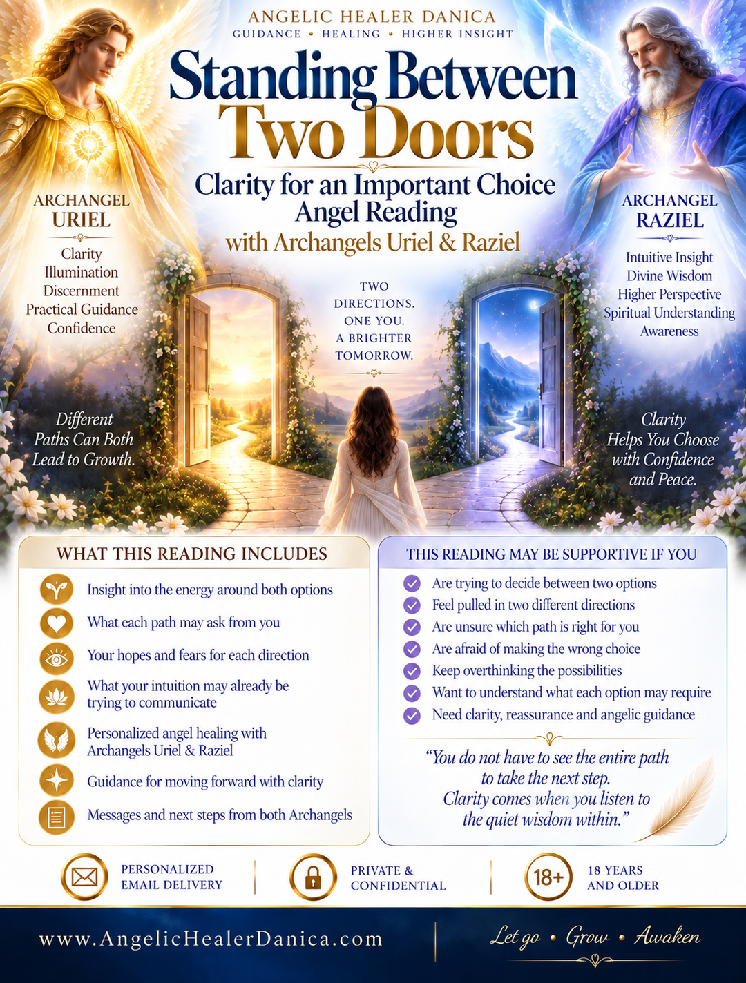 Standing Between Two Doors. Clarity for an Important Choice Angel Reading with Archangels Uriel &amp; Raziel