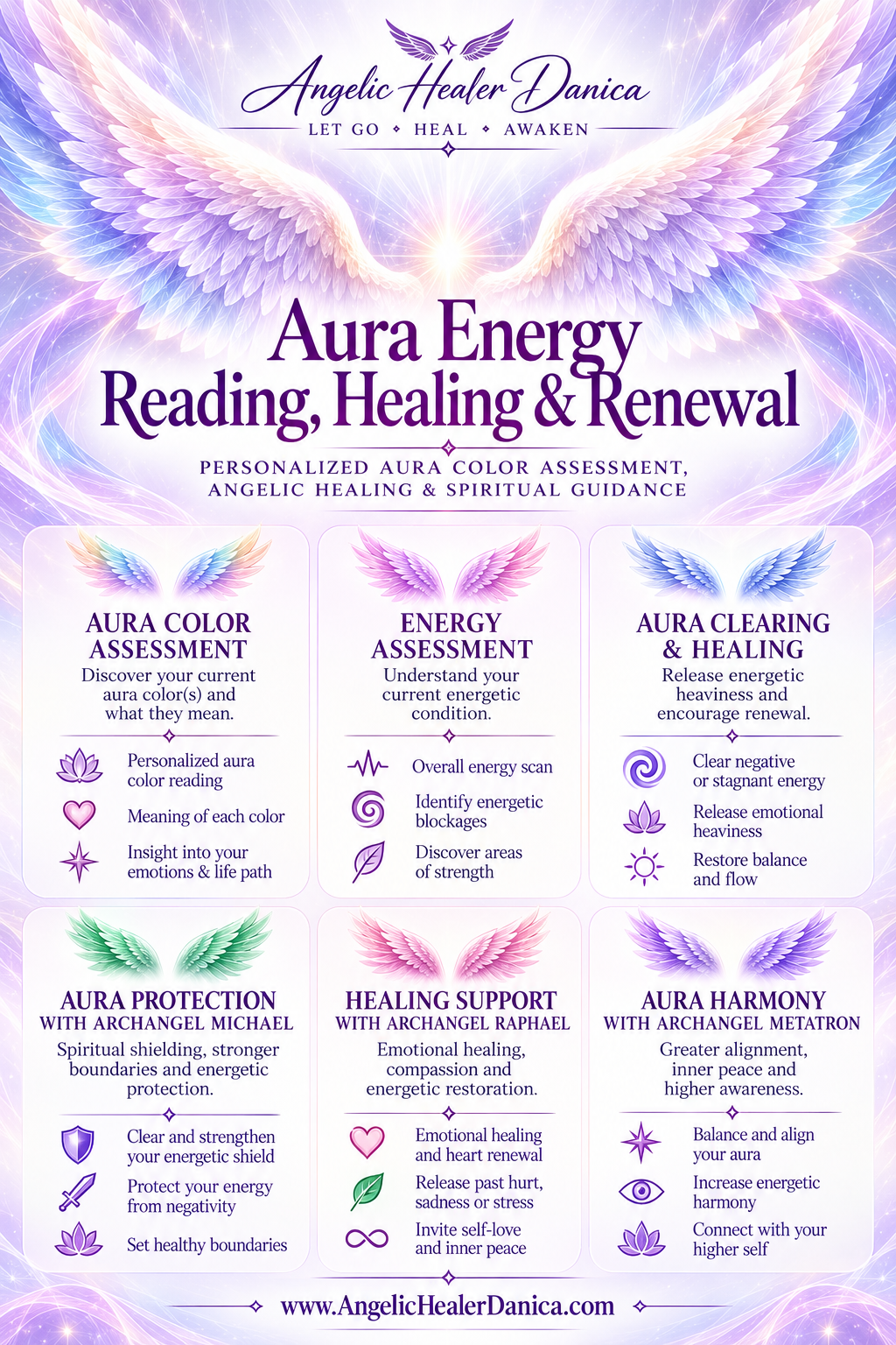 Aura Energy Reading, Healing &amp; Renewal. Aura Color Assessment, Angelic Energy Clearing, Spiritual Protection &amp; Intuitive Guidance