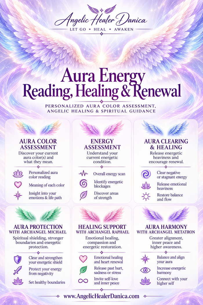 Aura Energy Reading, Healing & Renewal. Aura Color Assessment, Angelic Energy Clearing, Spiritual Protection & Intuitive Guidance