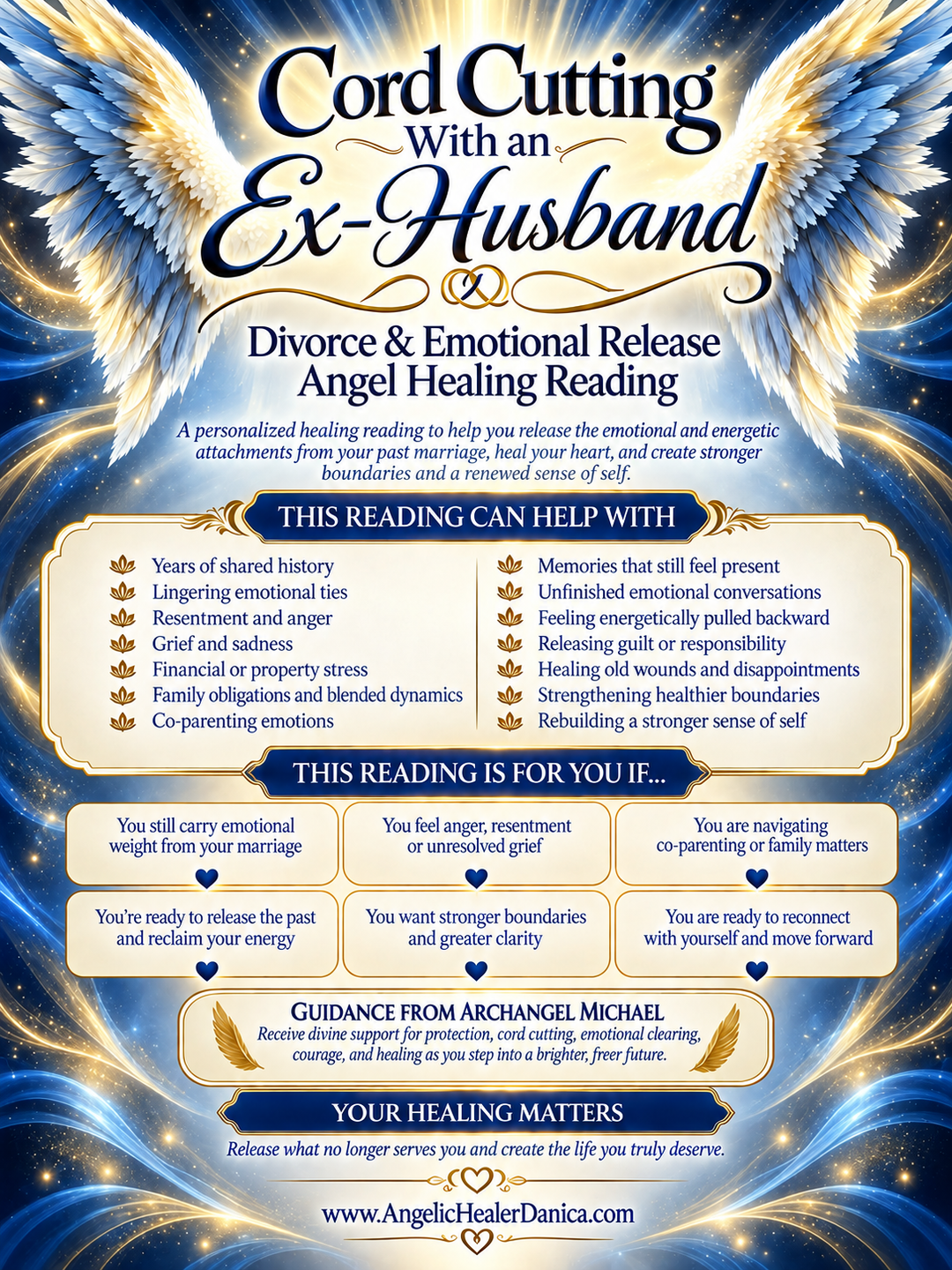 Cord Cutting With an Ex-Husband. Divorce &amp; Emotional Release Angel Healing Reading