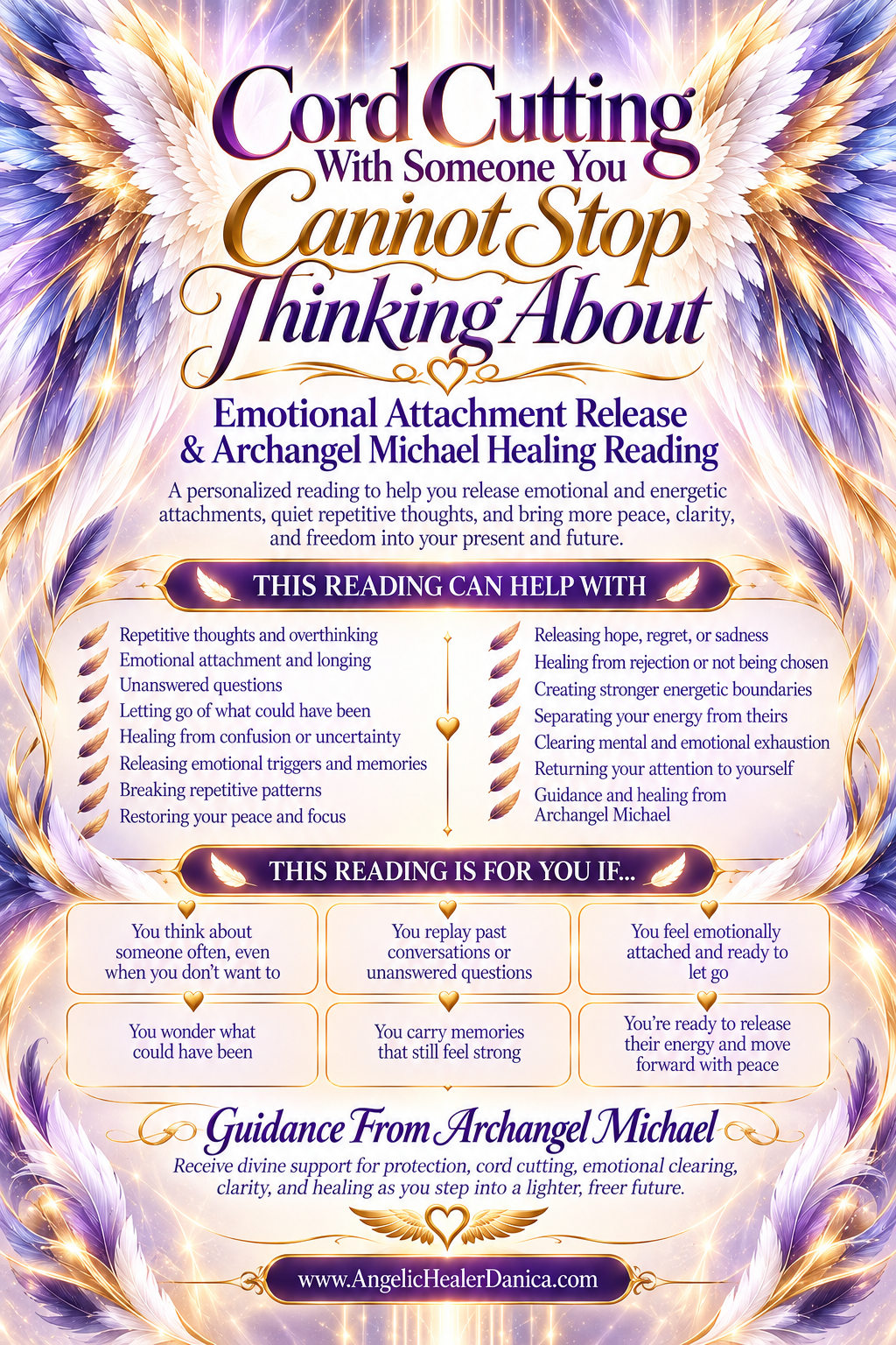 Cord Cutting With Someone You Cannot Stop Thinking About. Emotional Attachment Release &amp; Archangel Michael Healing Reading