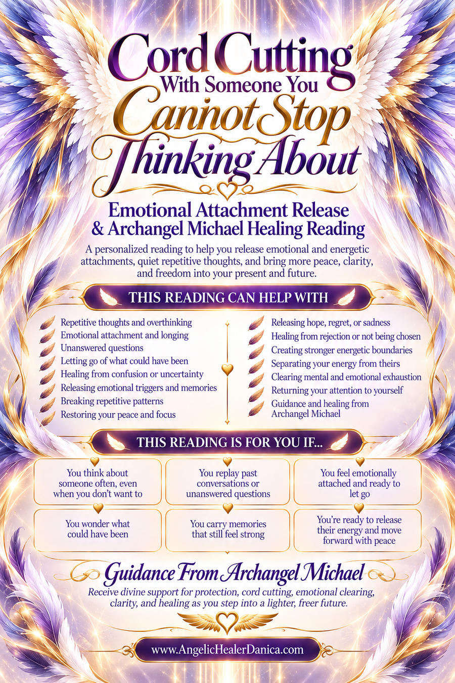 Cord Cutting With Someone You Cannot Stop Thinking About. Emotional Attachment Release & Archangel Michael Healing Reading