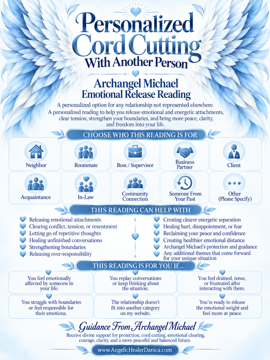 Personalized Cord Cutting With Another Person. Archangel Michael Emotional Release Reading