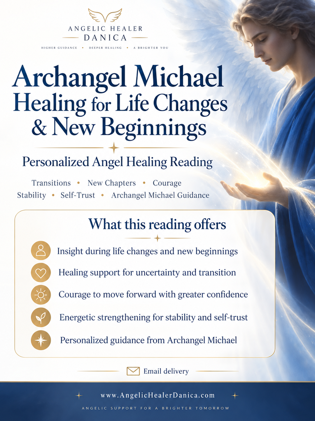 Archangel Michael Healing for Life Changes &amp; New Beginnings. Personalized Angel Healing Reading. Transitions • New Chapters • Courage • Stability • Self-Trust • Archangel Michael Guidance
