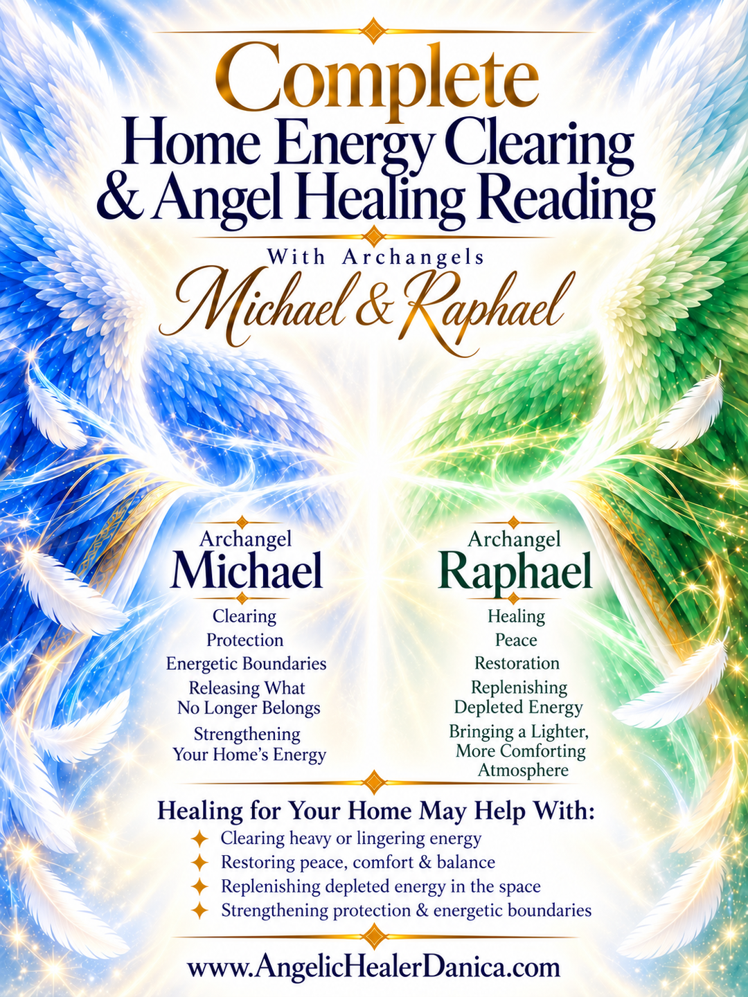 Complete Home Energy Clearing. Angel Healing Reading. With Archangels Michael &amp; Raphael