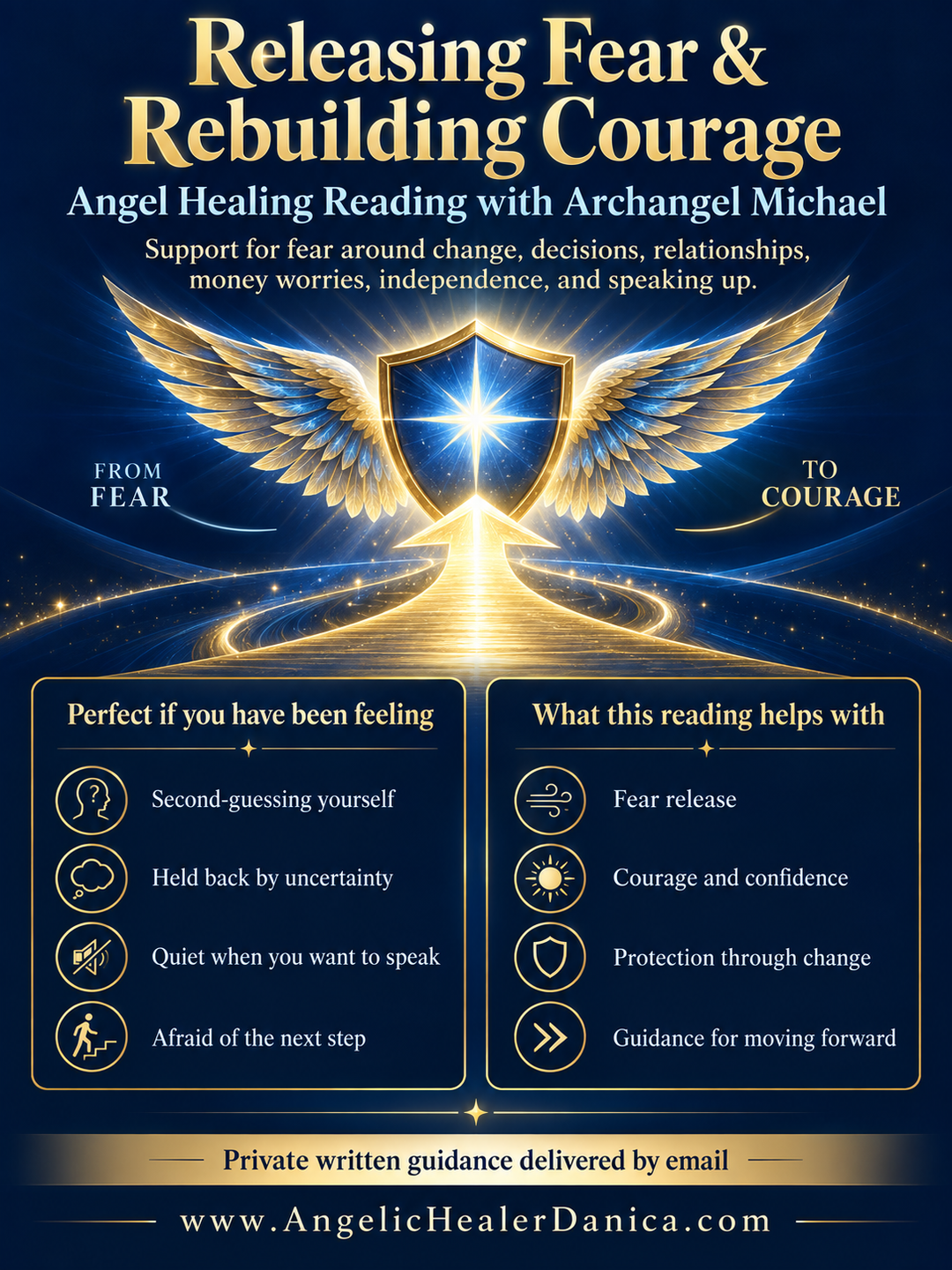 Releasing Fear &amp; Rebuilding Courage. Angel Healing Reading with Archangel Michael. Fear Release • Courage • Confidence • Clearer Decisions • Inner Strength • Archangel Michael Guidance