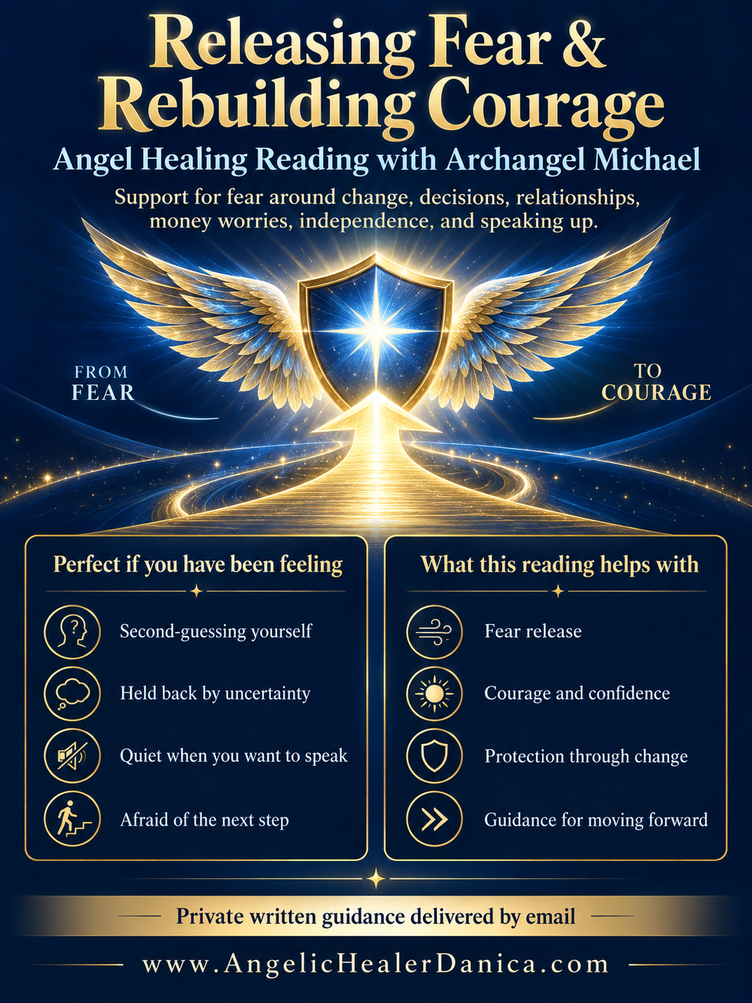 Releasing Fear & Rebuilding Courage. Angel Healing Reading with Archangel Michael. Fear Release • Courage • Confidence • Clearer Decisions • Inner Strength • Archangel Michael Guidance