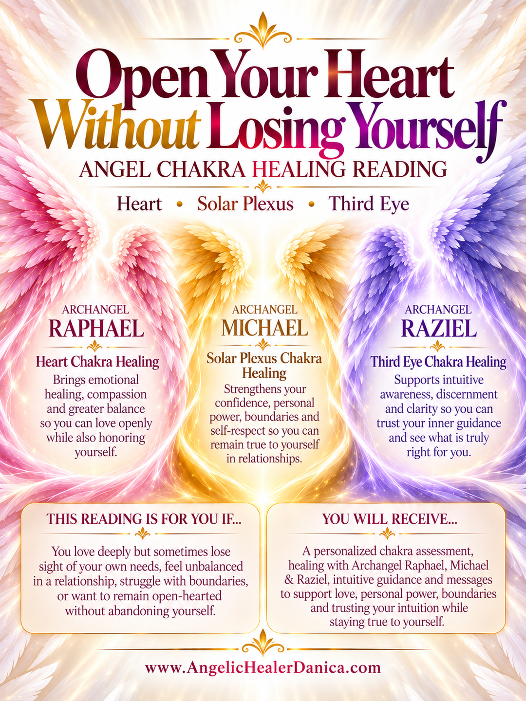 Open Your Heart Without Losing Yourself Angel Chakra Healing Reading. Heart • Solar Plexus • Third Eye