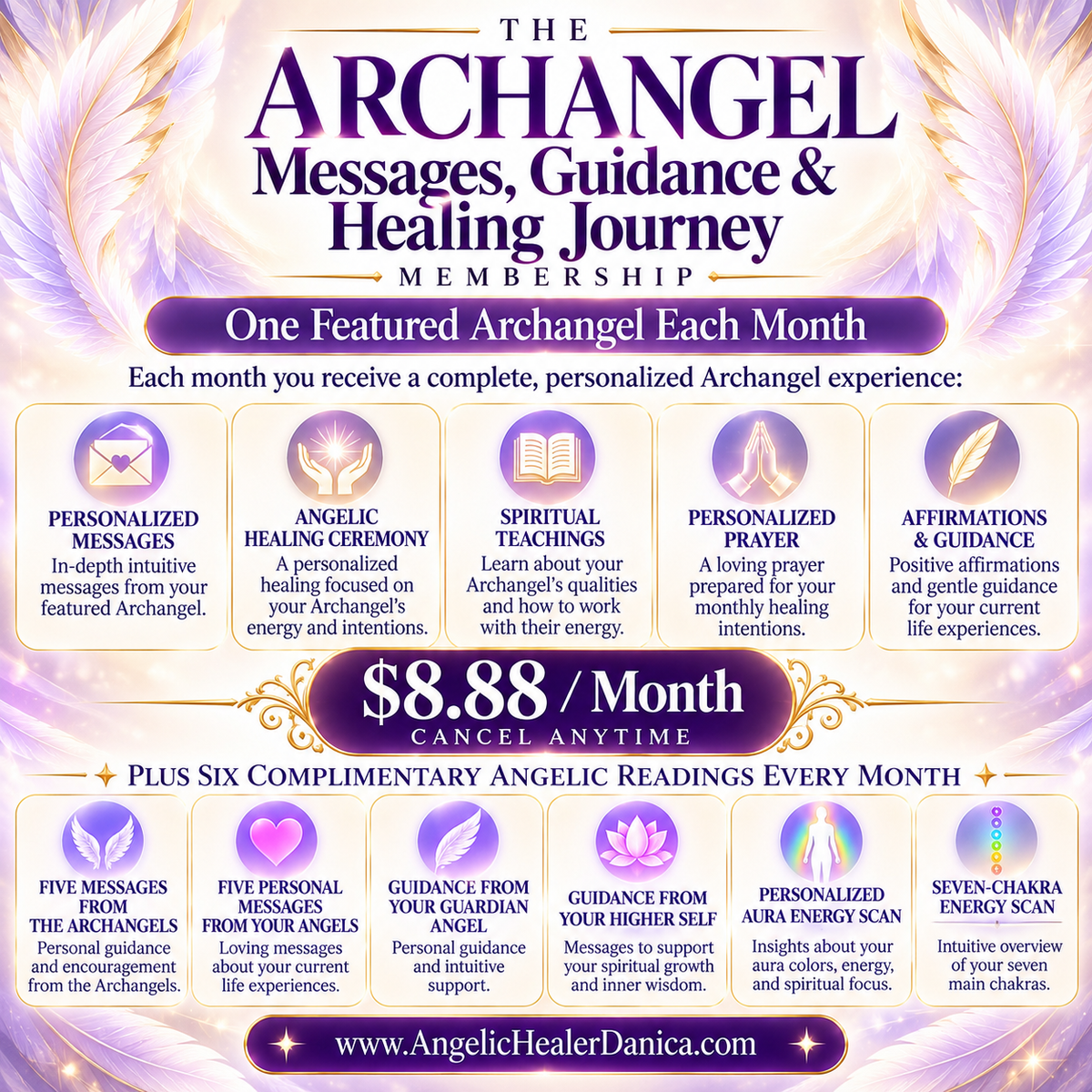 The Archangel Messages, Guidance & Healing Journey. One Featured Archangel Each Month • Personal Messages • Spiritual Guidance • Angelic Healing Ceremonies • Emotional Renewal • Spiritual Teachings