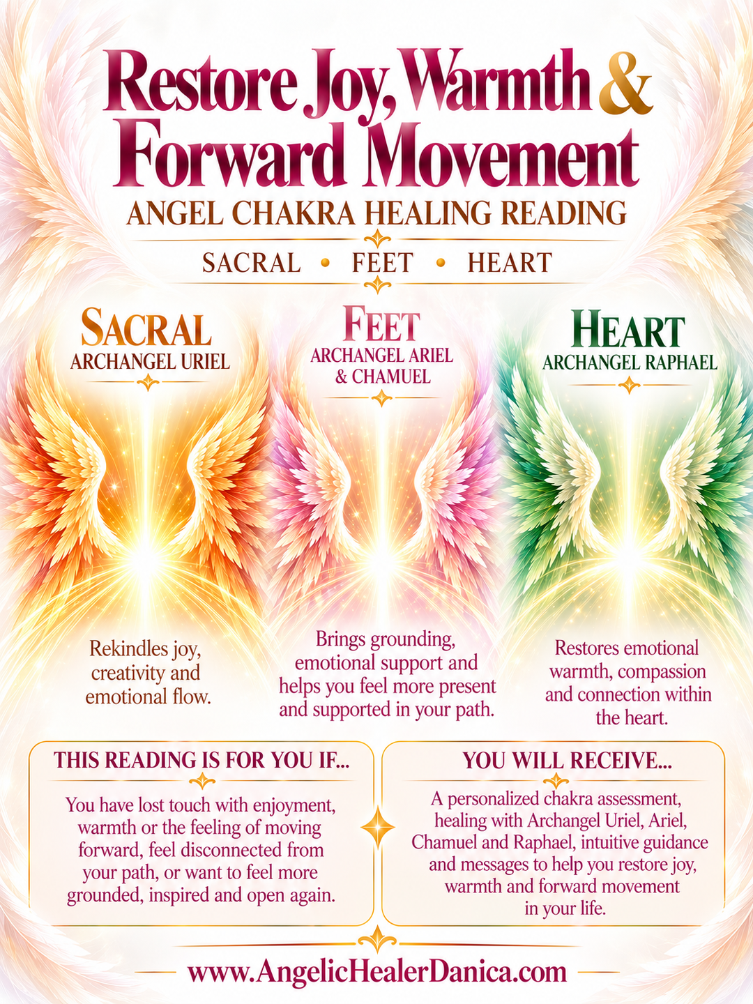Restore Joy, Warmth &amp; Forward Movement. Angel Chakra Healing Reading. Sacral • Feet • Heart