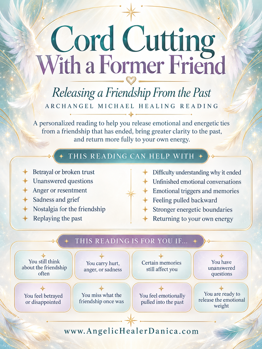 Cord Cutting With a Former Friend. Releasing a Friendship From the Past &amp; Archangel Michael Healing Reading