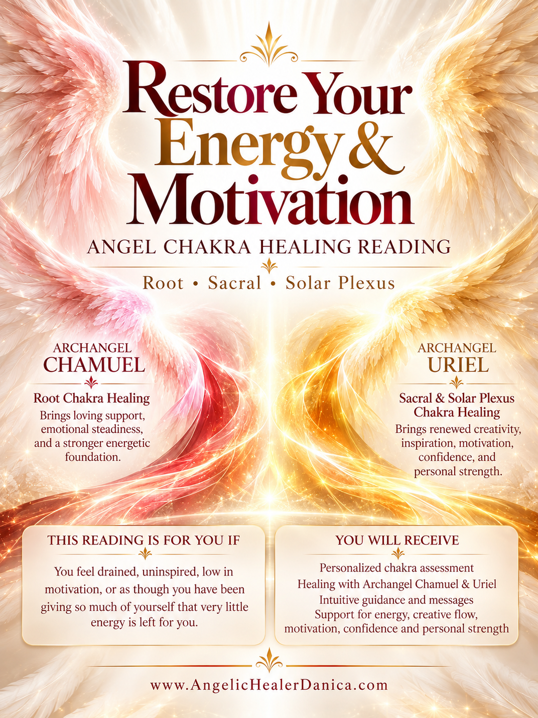 Restore Your Energy &amp; Motivation. Angel Chakra Healing Reading. Root • Sacral • Solar Plexus Chakras