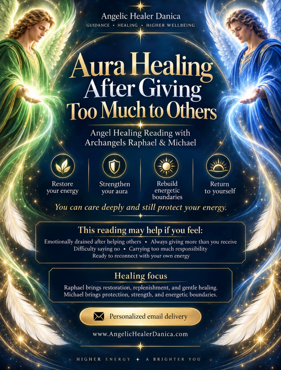 Aura Healing After Giving Too Much to Others. Angel Healing Reading with Archangels Raphael &amp;  Michael