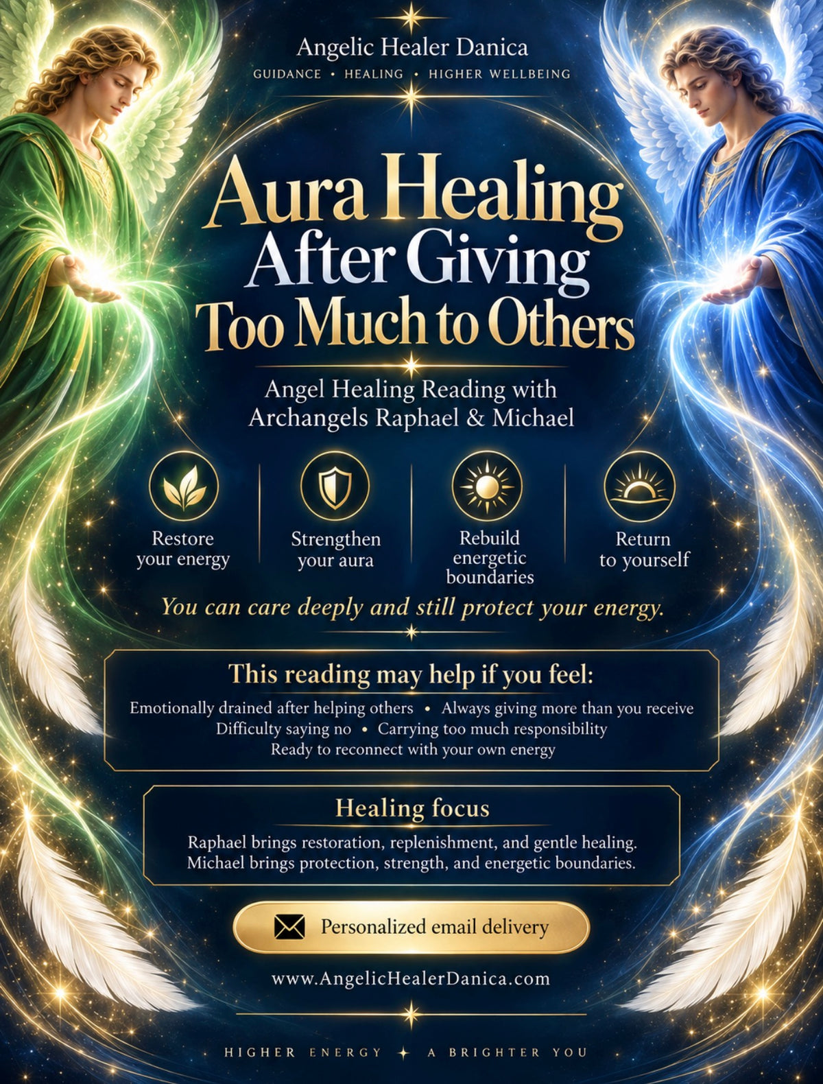 Aura Healing After Giving Too Much to Others. Angel Healing Reading with Archangels Raphael &  Michael