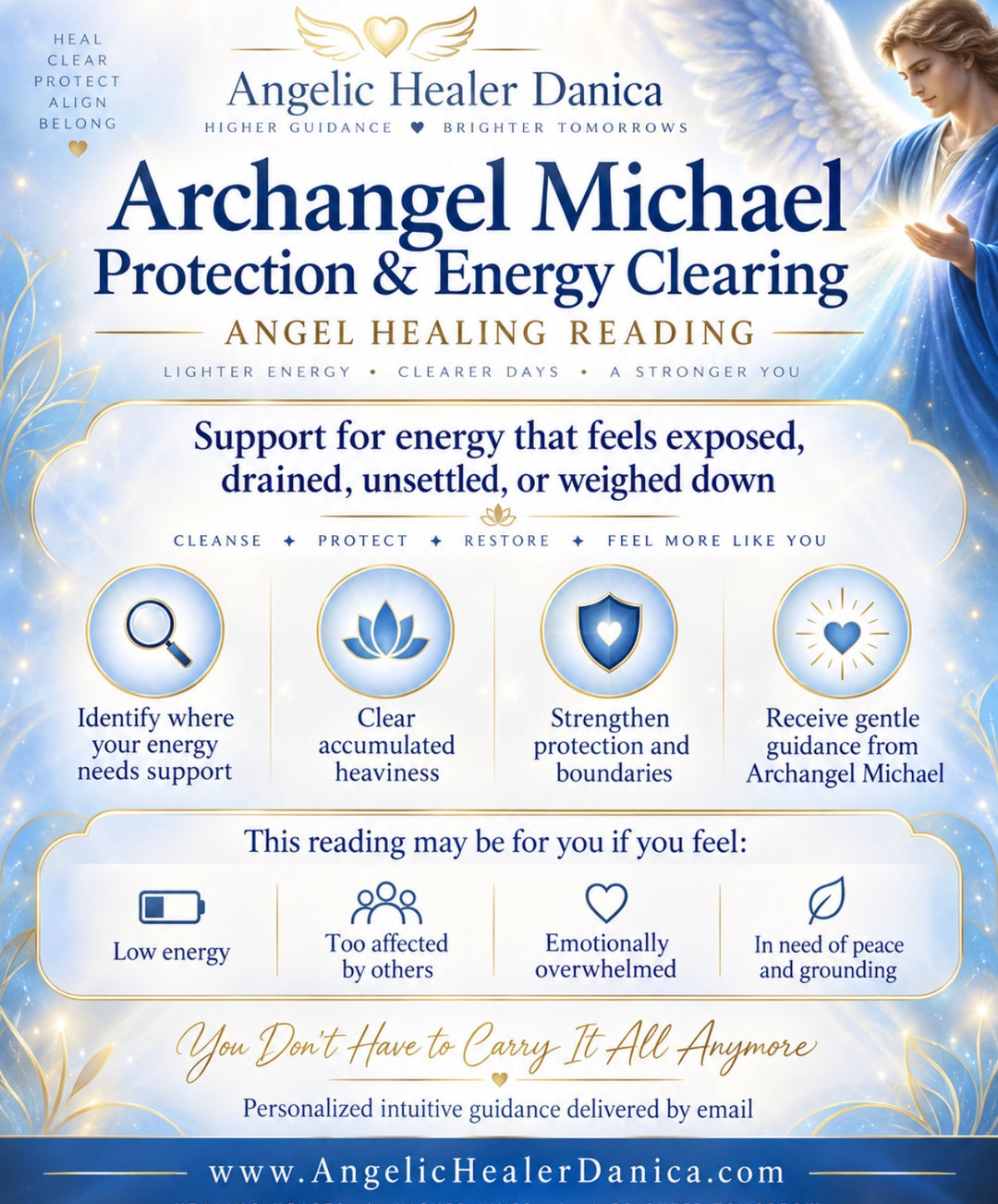 Archangel Michael Protection &amp; Energy Clearing. Angel Healing Reading. Energetic Protection • Clearing • Strengthening • Boundaries • Grounding • Personal Guidance