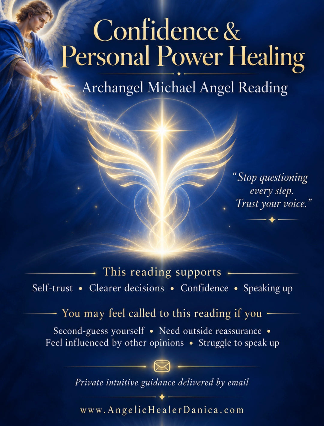 Confidence &amp; Personal Power Healing. Archangel Michael Angel Reading Self-Trust • Confidence • Personal Power • Clearer Decisions • Inner Authority • Archangel Michael Guidance